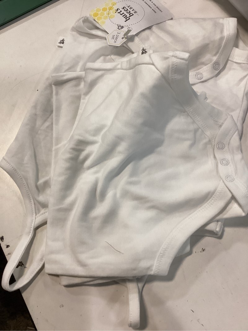 Condition photo showing New/Like New for burt's bees baby girls' one-piece organic cotton camisole bodysuits, 3-pack cloud white camis 6-9 months