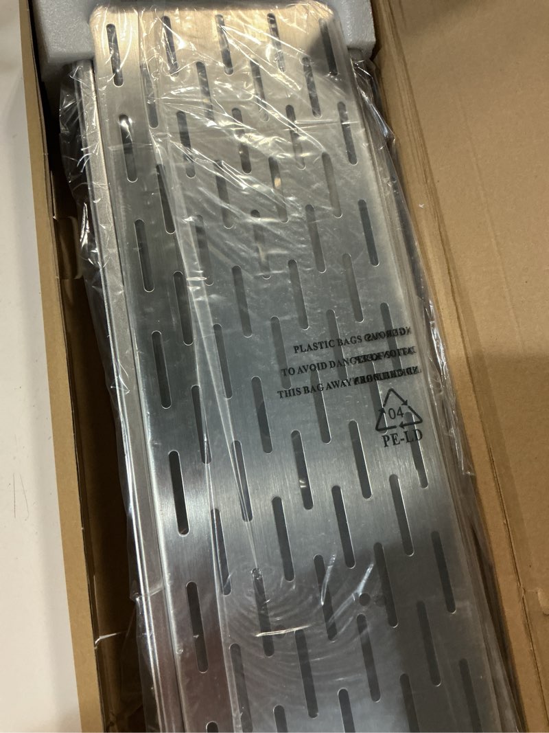 Condition photo showing New/Like New for stainless steel drip tray - perfect for homes, clubs, bars, cafes, restaurants, hotels, or commercial use - easy to clean, no drainage required (l) large