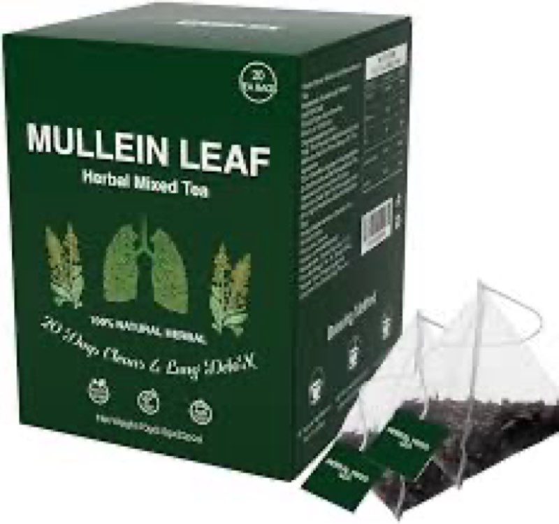 Mullein Leaf Tea For Lungs Detox, Made With 100% Pure Mullein Leaves For Lungs Cleanse And Respirato