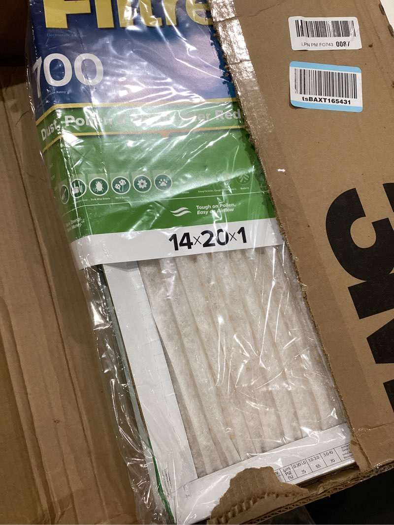 Condition photo showing Good Condition for filtrete 14x20x1 ac furnace air filter, merv 8, mpr 700, tough on pollen, easy on airflow, 3-month pleated 1-inch electrostatic air cleaning filter, 4-pack (actual size 13.688 x 19.688 x 0.78 in)