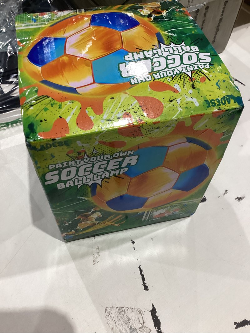 Condition photo showing New/Like New for Paint Your Own Soccer Ball Lamp Kit, Soccer Gifts 3D Night Light, Art Supplies Creativity Arts and Crafts for Kids Ages 8-12, Birthday Christmas Gifts for Boys Girls Ages 3 4 5 6 7 8 9 10 11 12+
