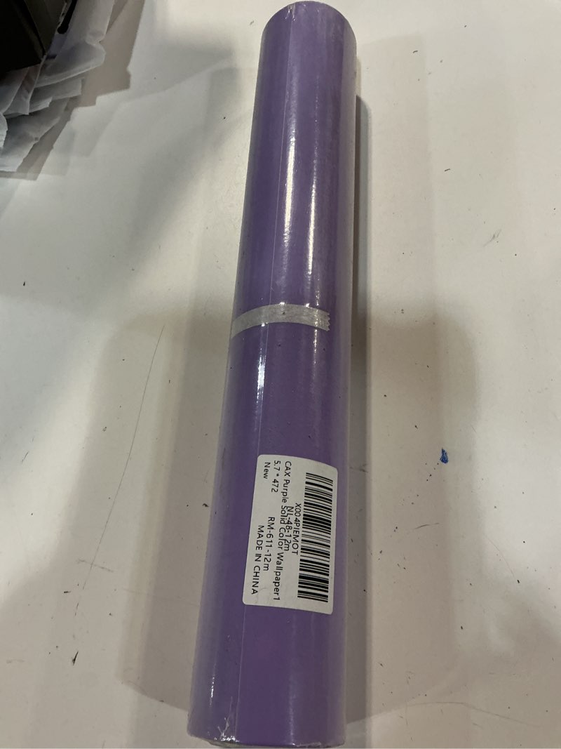 Condition photo showing New/Like New for CAX Purple Peel and Stick Wallpaper 15.7"x472" Solid Color Purple Contact Paper Modern Self-Adhesive Removable Wallpaper Solid Waterproof Wallpapers for Bed Room Living Room Cabinets Purple 15.7" x 472"