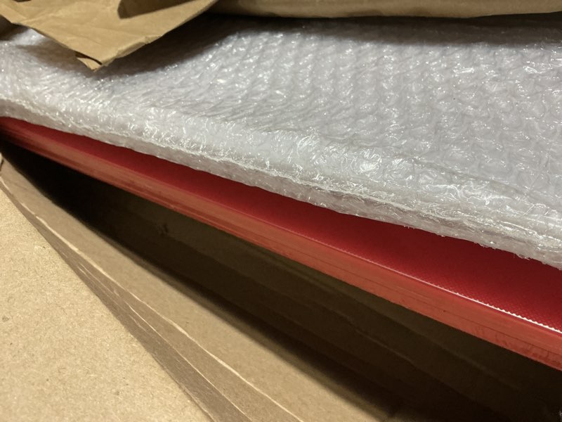 Condition photo showing Good Condition for Winco Heavy-Duty Plastic Cutting Board, 15" x 20" x 1/2", Red Medium 19.9"L x 14.9"W Red Solid