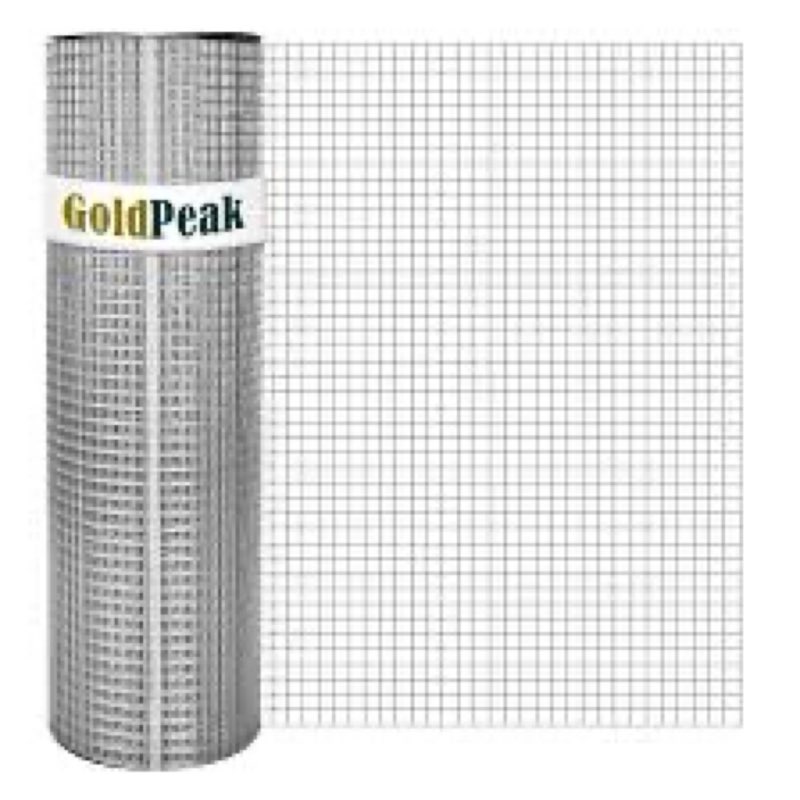 goldpeak hardware cloth 1/4 inch 48'' x 50' 23 gauge, hot-dip galvanized after welding, chicken wire mesh roll chicken wire fence welded wire fencing wire cloth snake fence