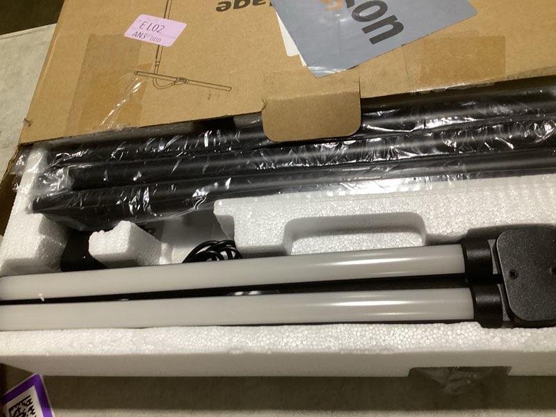 Condition photo showing Good Condition for led floor lamp, 18w/2000lm bright reading floor lamp for office with double head, adjustable gooseneck dimmable modern standing light for lash extension craft, eye caring floor lamps for living room black