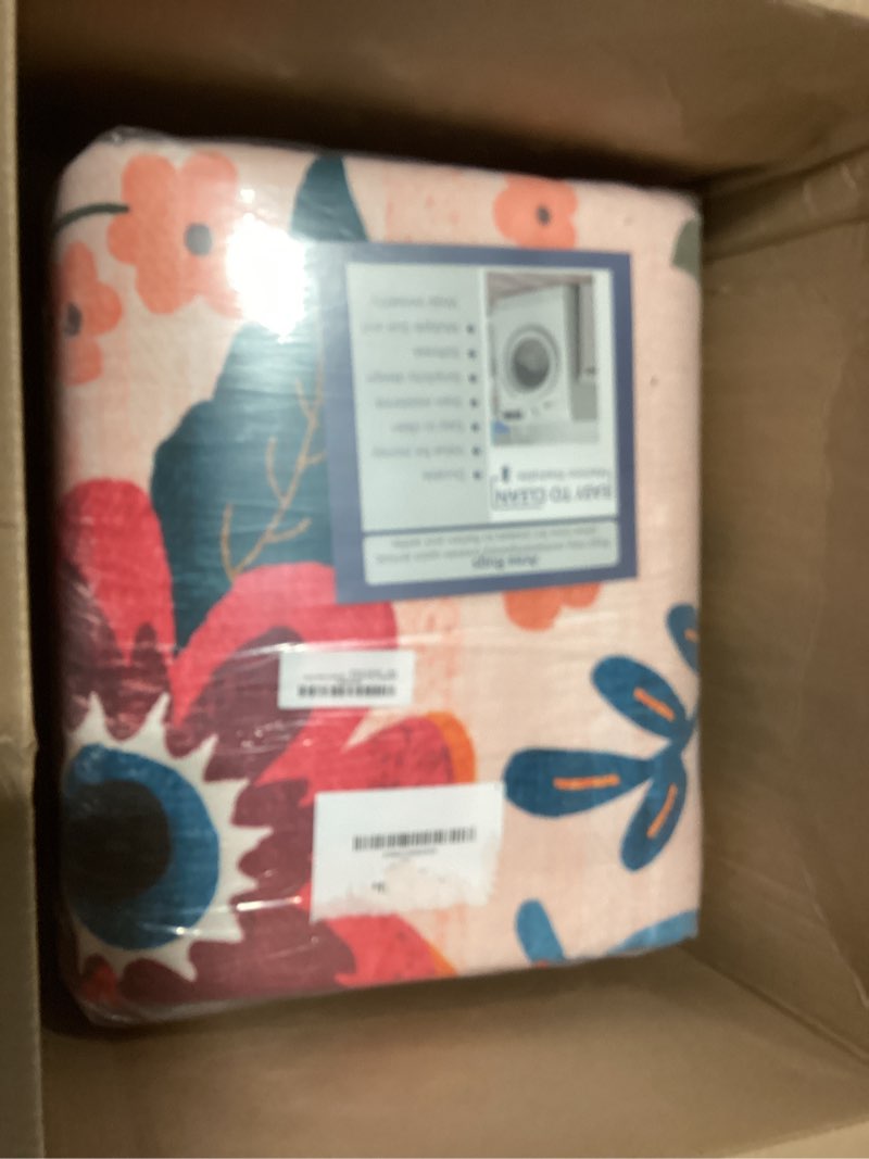 Condition photo showing As Is for Floral 8x10 Area Rug Machine Washable Soft Print Boho Carpet Non Slip Doormat Low Pile Flower Area Rugs for Living Room Bedroom Nursery Kitchen Dining Room Indoor-Pink Pink 8' x 10' (Rectangular)