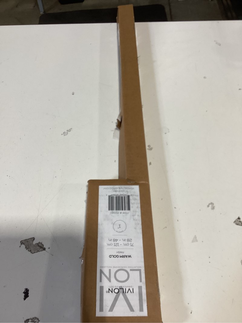 Condition photo showing New/Like New for ivilon drapery window curtain rod - end cap style design 1 inch pole. 28 to 48 inch color warm gold 28 to 48 in.