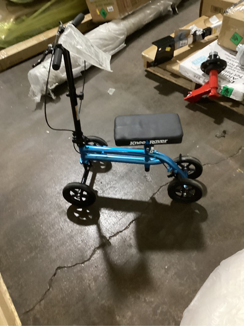 Condition photo showing As Is for (INCOMPLETE MISSING NECK BOLT)KneeRover Economy Knee Scooter Steerable Knee Walker for Adults for Foot Surgery, Broken Ankle, Foot Injuries - Foldable Knee Rover Scooter for Broken Foot Injured Leg Crutch (Blue)