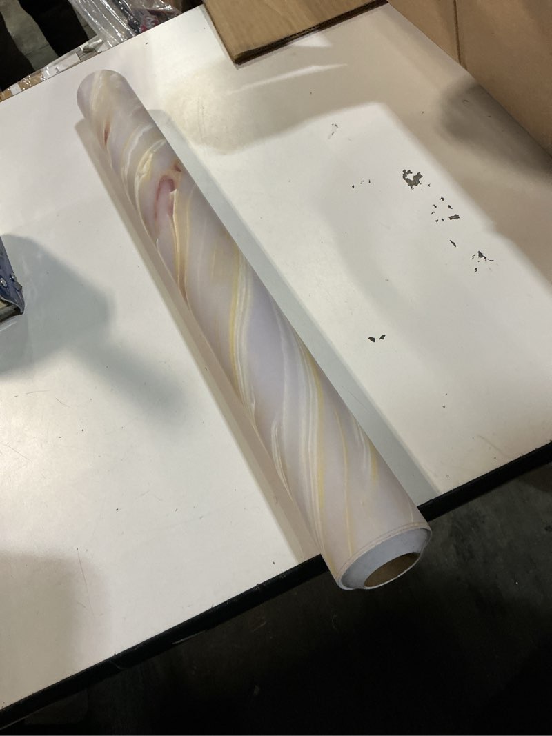 Condition photo showing New/Like New for 15.7"x196" Granite Gold White Marble Contact Paper Light Pink Peel and Stick Abstract Marble Wallpaper Countertop Cabinet Liners for Shelves Waterproof Removable Thick Vinyl Wall Paper Roll 15.7" x 196.8"