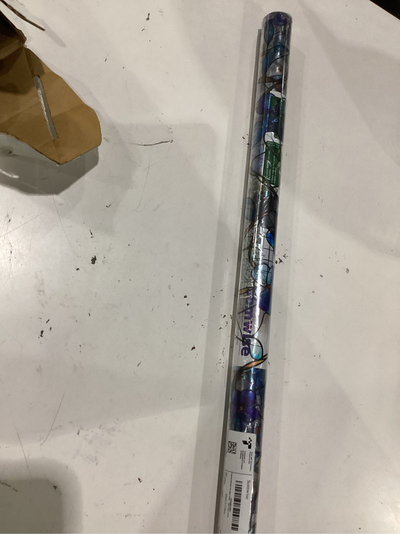 Condition photo showing New/Like New for rainbow window privacy film,heat control,uv blocking,anti-glare,day & night privacy protection & decoration for home, bathroom,glass door,static cling,renter-friendly with installation tools blue&green 23.5*78.5