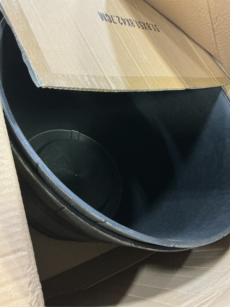 Condition photo showing Good Condition for large plant pots, 20 inch 2 pack plastic whiskey barrel planters, big flower pots wine barrel design for outdoor indoor, garden, porch, patio, backyard 20 inch, 2 pack