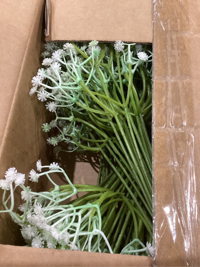 Condition photo showing As Is for 120PCS Baby Breath Artificial Flowers Babies Breath Flowers Artificial Bulk Faux Flower Bouquet White Flores Real Touch Fake Flower Arrangements Wedding Centerpieces Tables Decorations