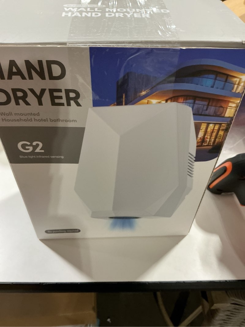 Condition photo showing Good Condition for 1600w powerful hand dryer, wall-mounted quiet bathroom dryer with no-drill installation, compact automatic sensor dryer for home, kitchen, hotel(black and white) (black)