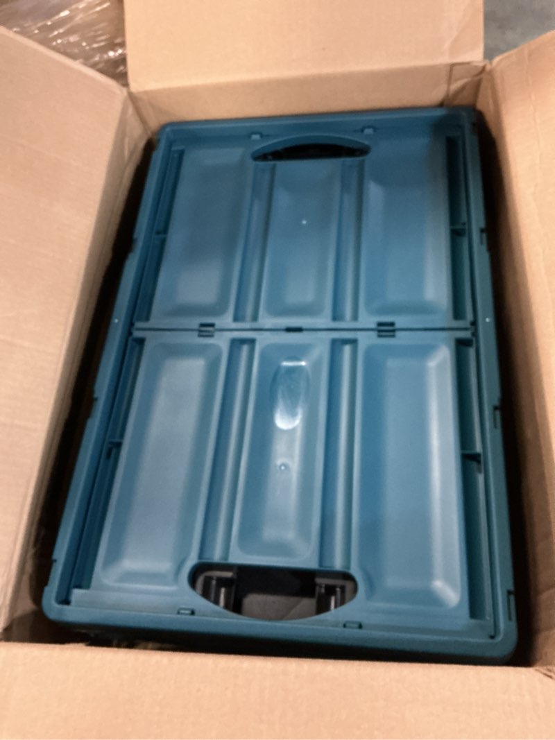 Condition photo showing New/Like New for clevermade collapsible storage bins - ocean 3 pack 62l / 16 gal holds 100 lbs - stackable containers heavy duty capacity crates-space-saving