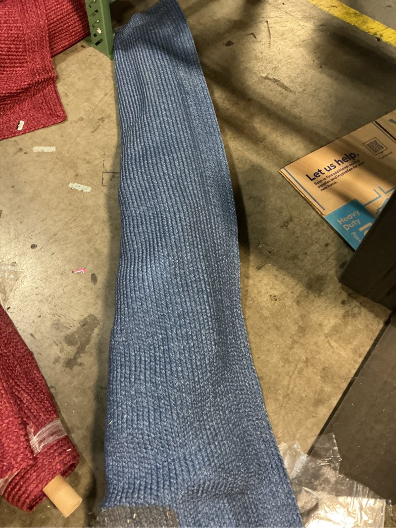 Condition photo showing As Is for 7'x10' natural woven rectangular braided outdoor area rug heathered blue - threshold™