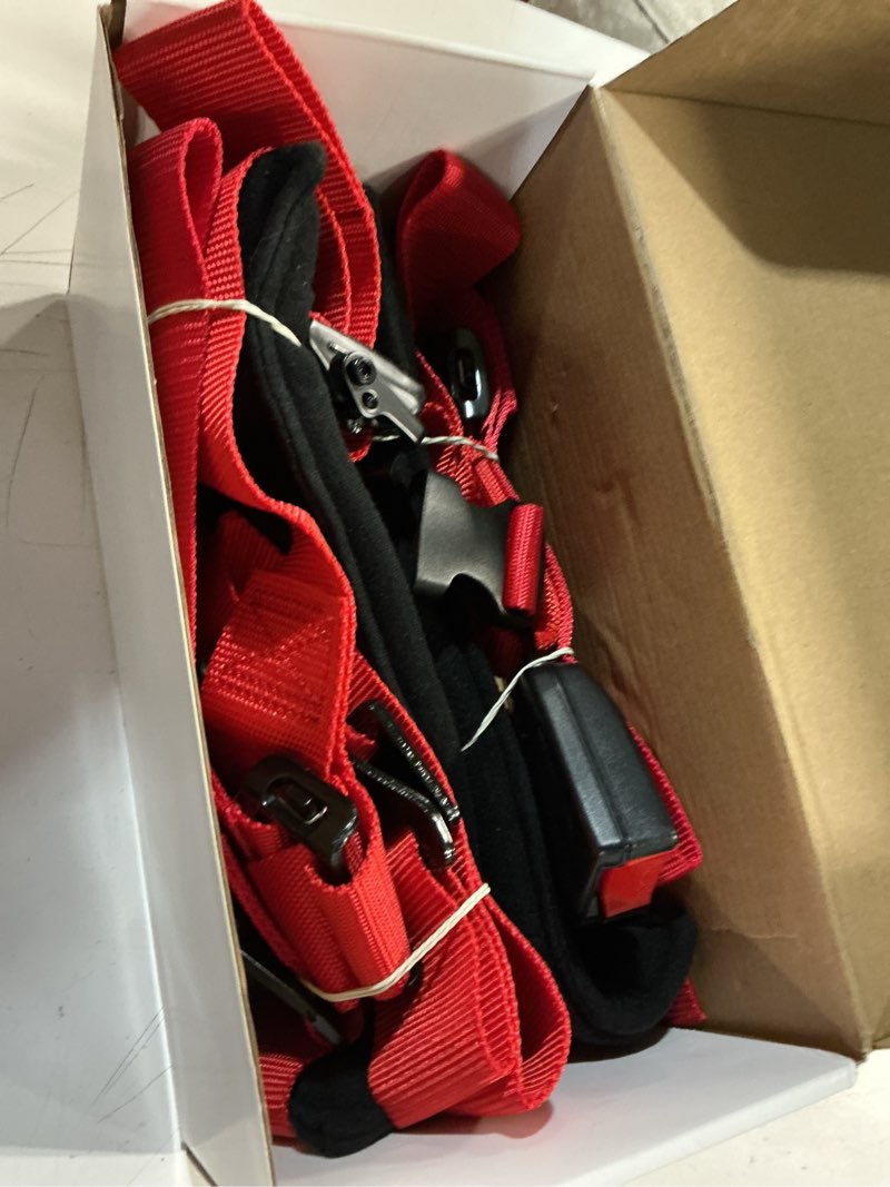 Condition photo showing Good Condition for ding.pai 4 point bucket racing harness with padding heavy duty buckle upgraded 2 inch straps utv harness 4 point universal adjustable for adults easy install (red) 1 pcs red