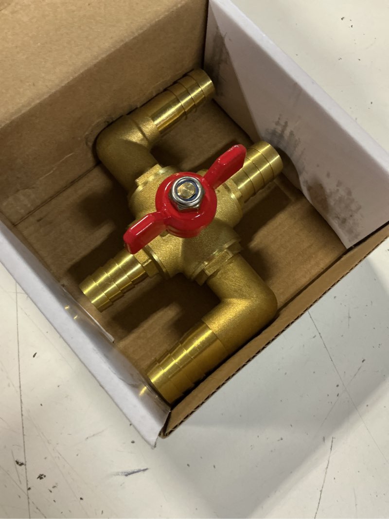 Condition photo showing Good Condition for joywayus all solid brass body 5/8” (16mm) to 3/4" (19mm) od barb reducer barb automobile integrated 4-way heating water manual control valve 5/8"-3/4" (16-19 mm)