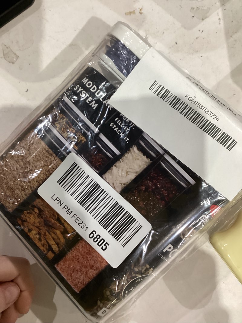 Condition photo showing As Is for OXO Good Grips POP Container, 1.2 Qt - Rectangle - Pasta, Transparent