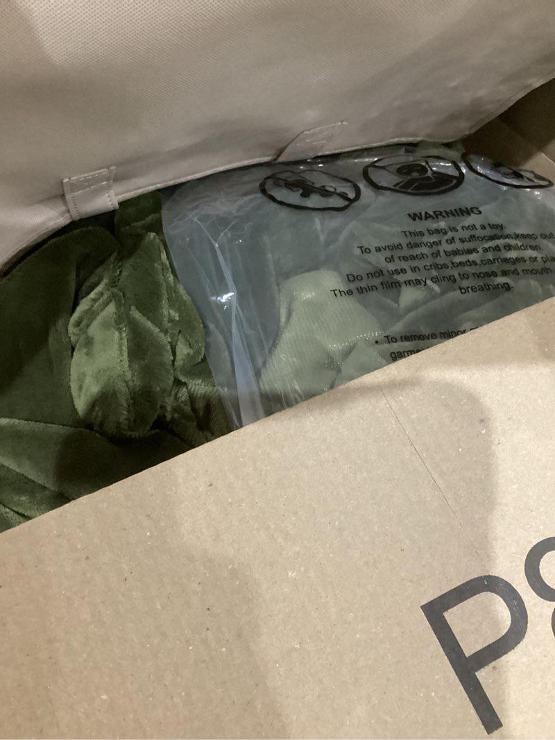 Condition photo showing As Is for Velvet Plush Sheet Set(Include 1 Fitted Sheet & 2 Pillowcases)-Truly Soft Milk Fluff Fitted Sheet with 18'' Deep Pocket-Breathable Anti-Static Luxury Velvet Sheet (Green, Twin XL) Green Twin XL