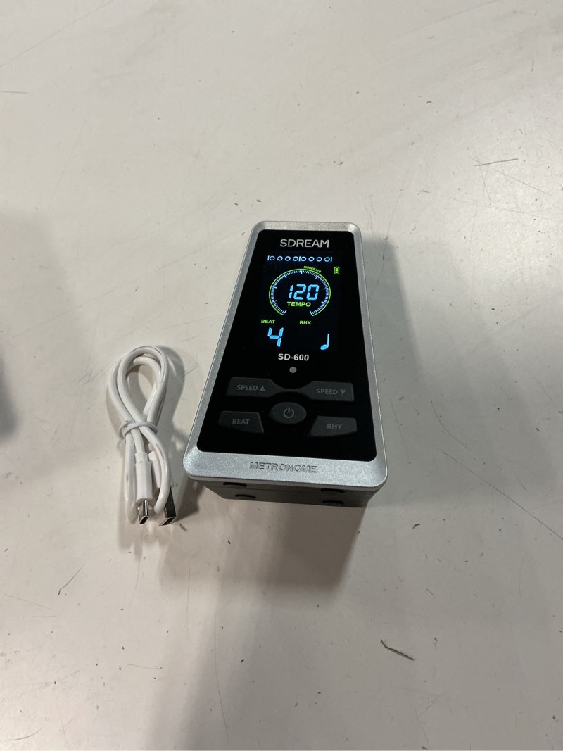 Condition photo showing Good Condition for sdream digital metronome for piano,guitar,violin,rechargeable lcd electronic metronome with human voice,professional metronome for beginners & musicians,instrument volume & beat speed adjustable