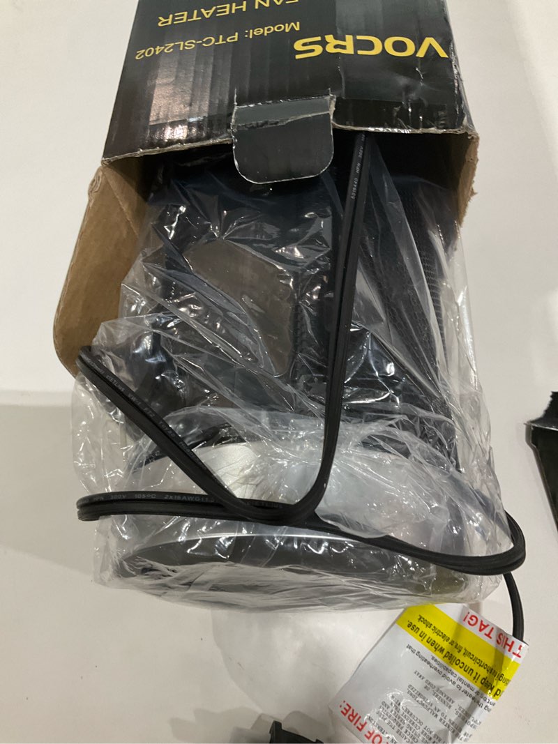 Condition photo showing As Is for Space Heater for Indoor Use with Remote - 70° Oscillating Tower Electric Heater, 24 Inchs, 12H Timer, 1500W Quiet PTC Ceramic Heating with Thermostat, Fast Safety Heat for Office, Home, Bedroom