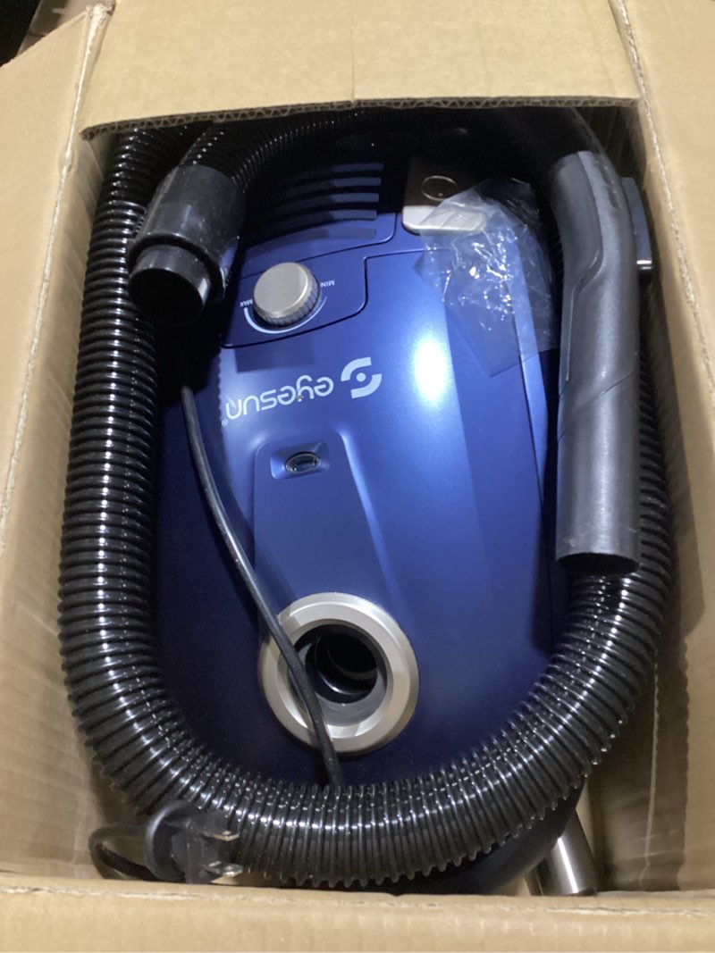 Condition photo showing Good Condition for Bagged Canister Vacuum Cleaner,1400W Powerful High-Suction Bagged Canister Vac with 3.7QT Dust Bags,Pop-N-Go Brush,HEPA Filter,Dual Motors&4 Cleaning Tools,Perfect for Low-Pile Carpets&Hard Floors Blue