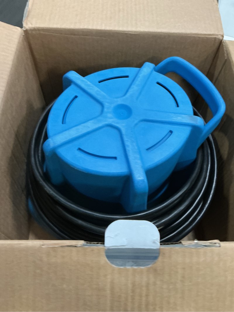 Condition photo showing As Is for little giant apcp-1700 115-volt  1/3 hp  1745 gph  automatic  submersible  swimming pool cover pump with 25-ft. cord  light blue  577301