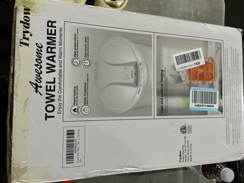 Condition photo showing Good Condition for Ultra Large Capacity Towel Warmer Bucket, Rapid Heating with Timer, One-Button Control, Safety Lock, Perfect for Home and Spa White