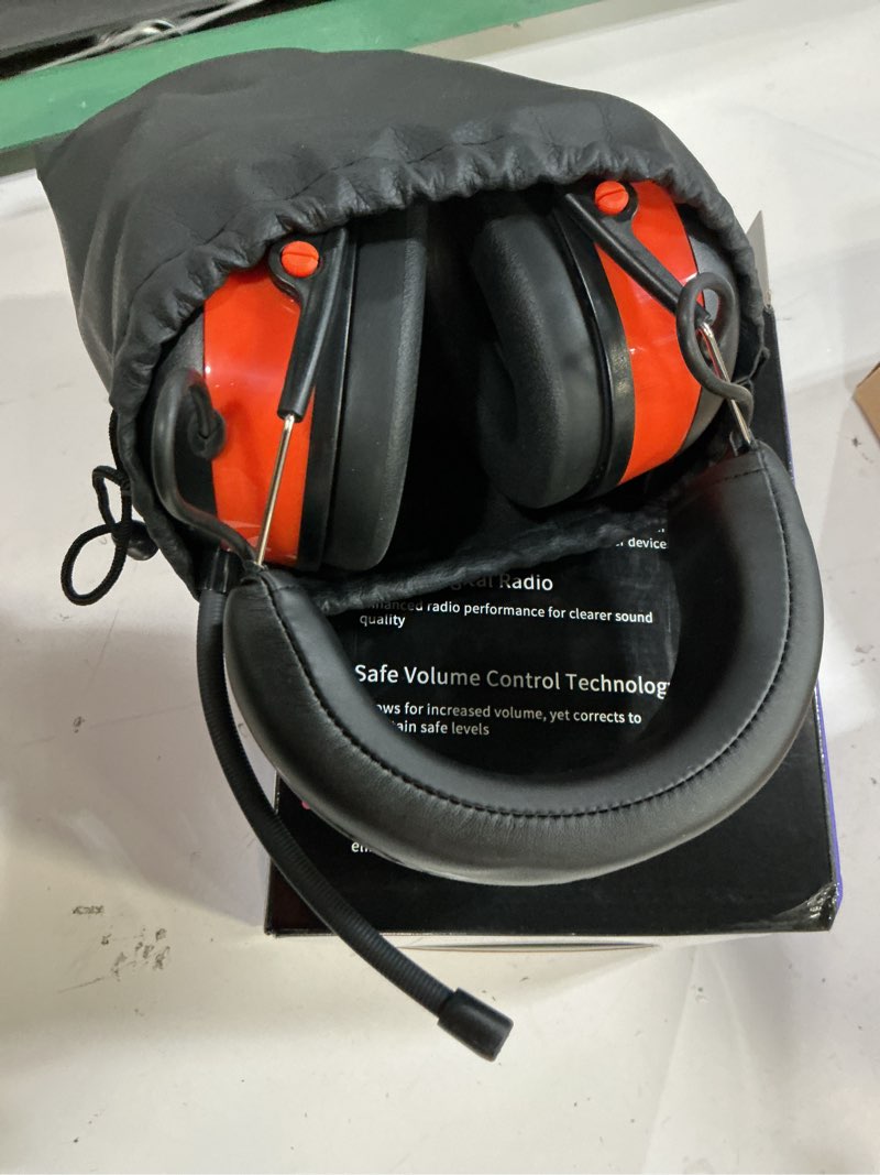 Condition photo showing Good Condition for prohear 033 2.0 upgraded bluetooth hearing protection am fm radio headphones - 31snr noise reduction ear muffs with long-lasting stable rechargeable battery - 50 hrs for mowing snowblowing - orange bluetooth+amfm orange 2.0