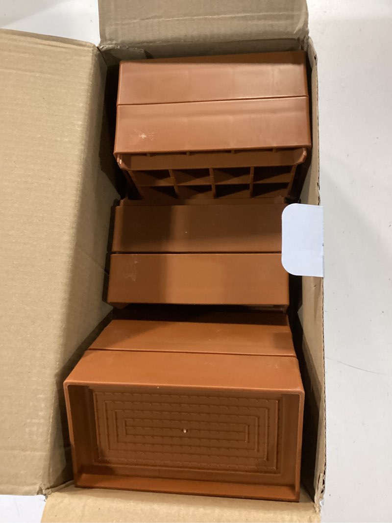 Condition photo showing Good Condition for Furniture Risers 4 Inch, Heavy Duty Furniture Elevator in Heights of 1.5, 3 or 4 Inch? Rectangle Raising Blocks for Bed, Couch, Desk, Sofa, Tables,Support Up to 1,300 Lbs (4 Pack-Brown) 4 Inch-brown(rectangle)