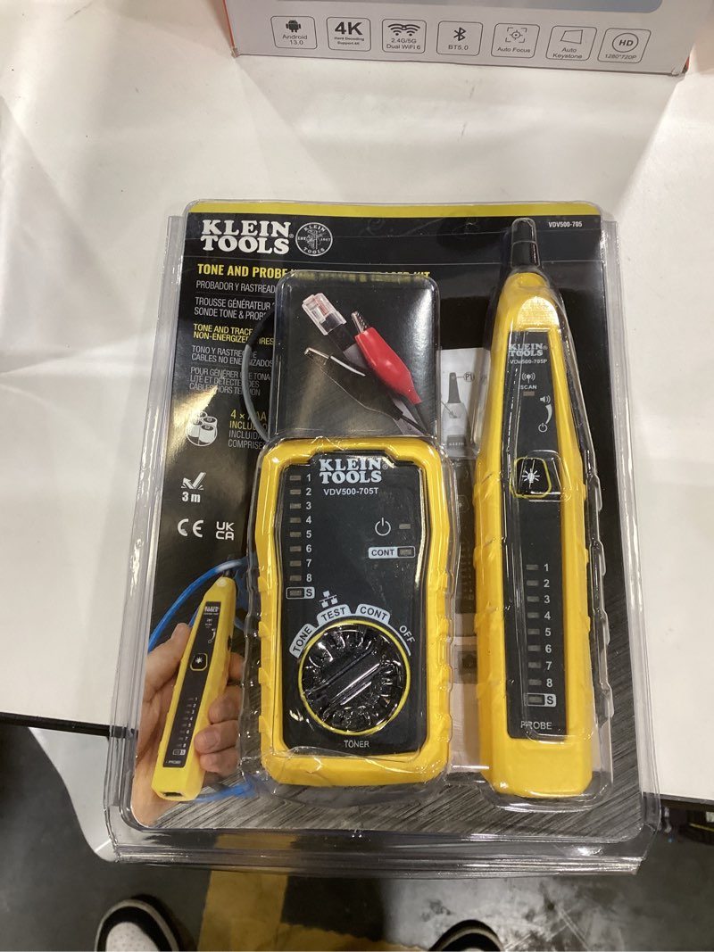 Condition photo showing New/Like New for Klein Tools VDV500-705 Wire Tracer Tone Generator and Probe Kit for Ethernet, Internet, Telephone, Speaker, Coax, Video, and Data Cables RJ45, RJ11, RJ12 DEVICE Tone & Probe Test and Trace Kit