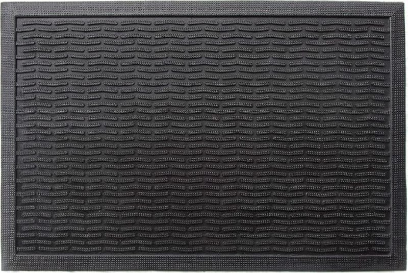 Mat 4060 Picots Grat' Black Rubber Doormat 24 x 36 