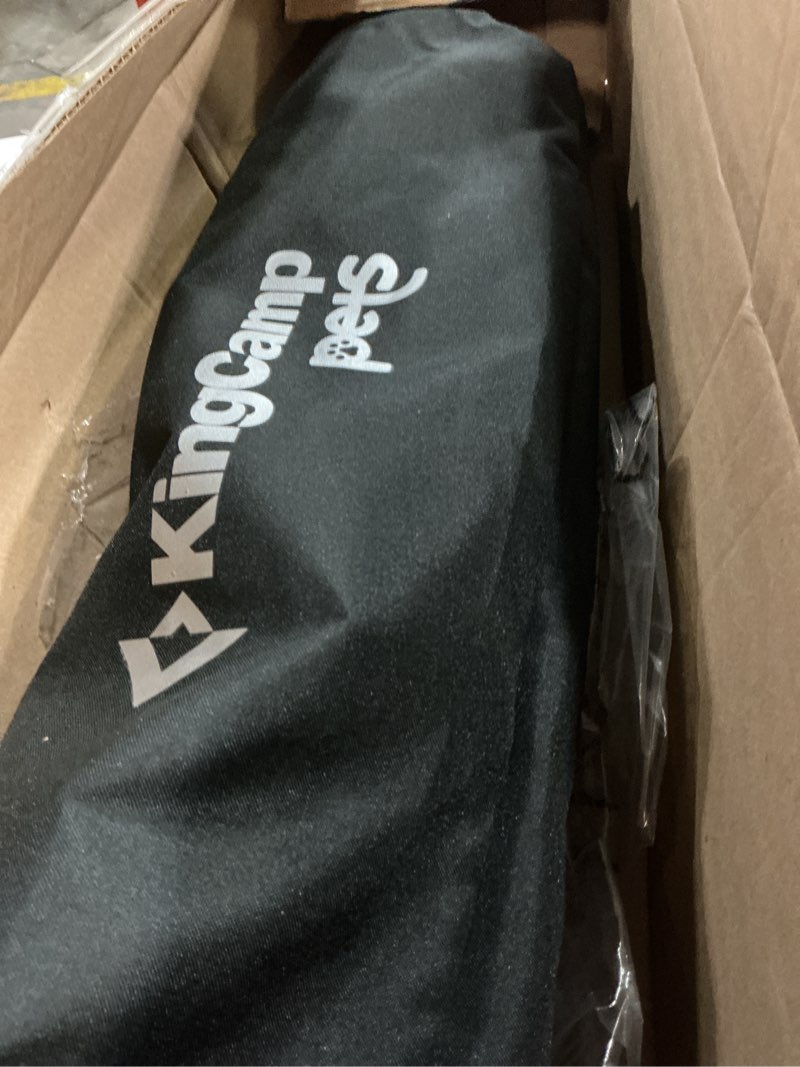 Condition photo showing Good Condition for KingCamp Elevated Dog Bed for Small Dogs, Raised Outdoor Indoor Portable Cooling Cot Lifted Pet Hammock Off Ground with Washable Breathable Mesh & Frame with Non Slip Foot for Camping Backyard, Black 22.4"L x 22.4"W x 9"Th