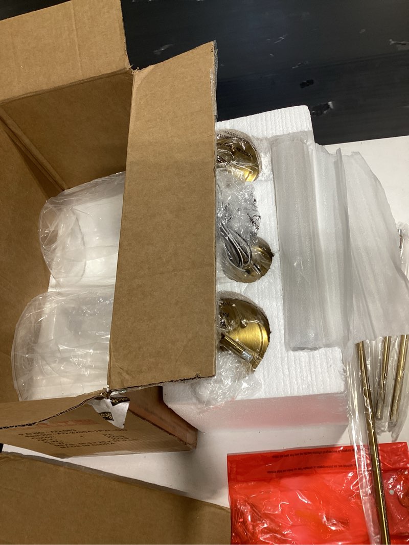 Condition photo showing Good Condition for audicki 2-packc pendant lights kitchen island, 8" brushed gold hanging lights fixtures with clear glass shade, modern kitchen pendant lighting over island for dining room, ad-22004-1p2l-gd-c brushed gold & clear glass 2-pack, 7.8 inch