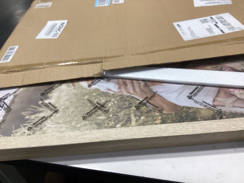 Condition photo showing Good Condition for 16x24 frame set of 3, natural wood grain 16x24 poster frame for gallery wall mounting (3 pack,natural) 16x24 - 3 pack natural