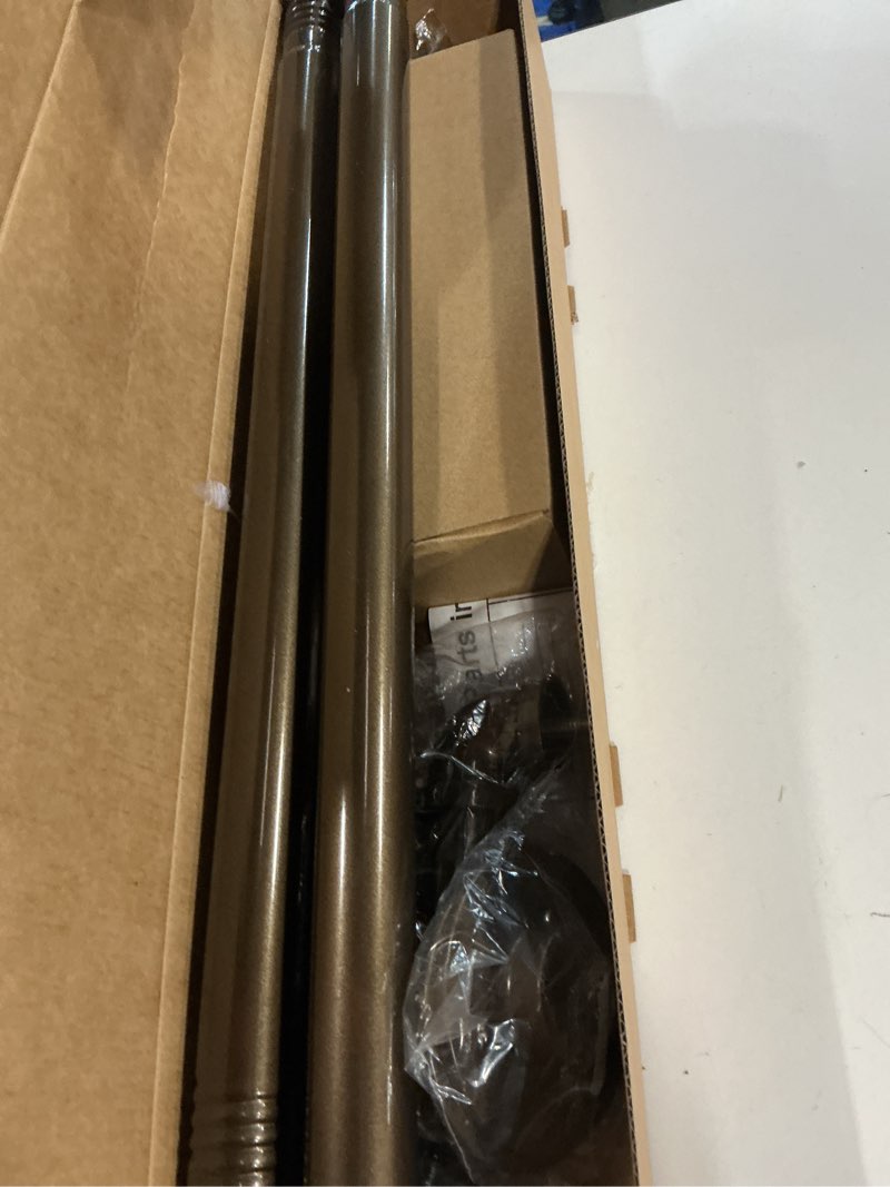 Condition photo showing Good Condition for 32  to 48 curtain rods for windows 1 inch industrial curtain rod  adjustable wrap around curtain rods industrial indoor/outdoor curtain rod bronze