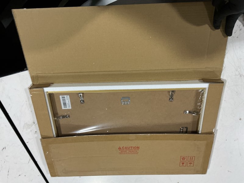 Condition photo showing Good Condition for golden state art, 13x19 aluminum picture frame, gold metal thin poster frames for 13 x 19 inch photo, acrylic front, wall hook for horizontal or vertical display, 1 pack 13x19 gold