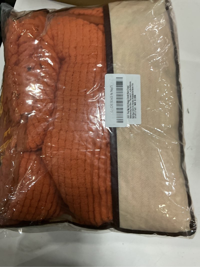 Condition photo showing Good Condition for non slip thick shaggy chenille bathroom rug sets 2 piece, thickened hot melt rubber bottom bath mats for bathroom, bath rugs quick dry machine washable for shower (burnt orange, 32"x20" plus 17"x24") burnt orange 32"x20" plus 17"x24"