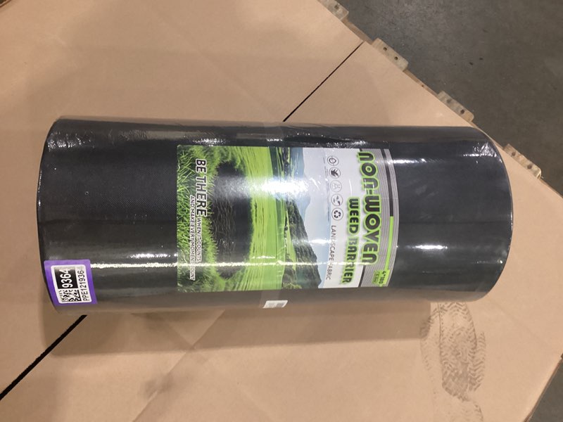 Condition photo showing item condition for JOYSWAN 5 OZ Non Woven Geotextile Landscape Fabric,Weed Barrier Landscape Fabric for Landscaping, French Drains, Underlayment, Erosion Control, Construction Projects,4x180FT Black