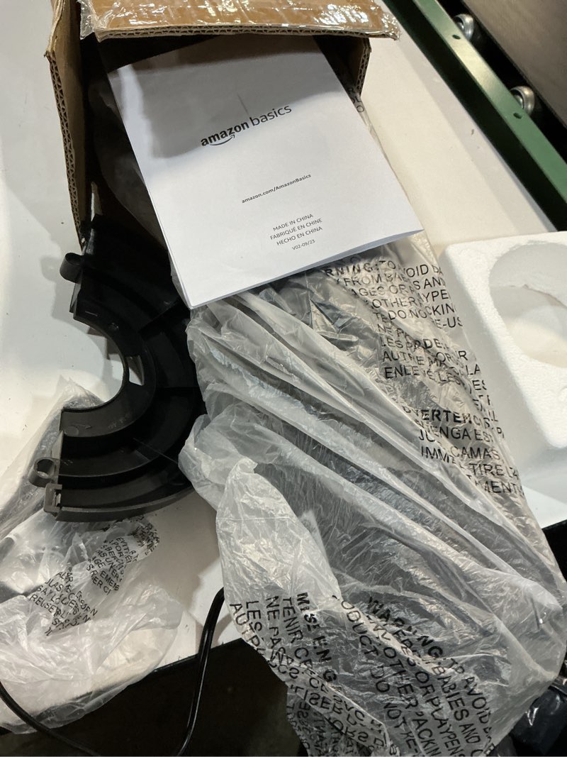 Condition photo showing New/Like New for amazon basics 28" 60-degree oscillating tower fan for bedroom, living room, office, with 3 speeds, intuitive mechanical control, black, 35w, 27.8"h x 9.4"d x 9.4"w 28" - mechanical control