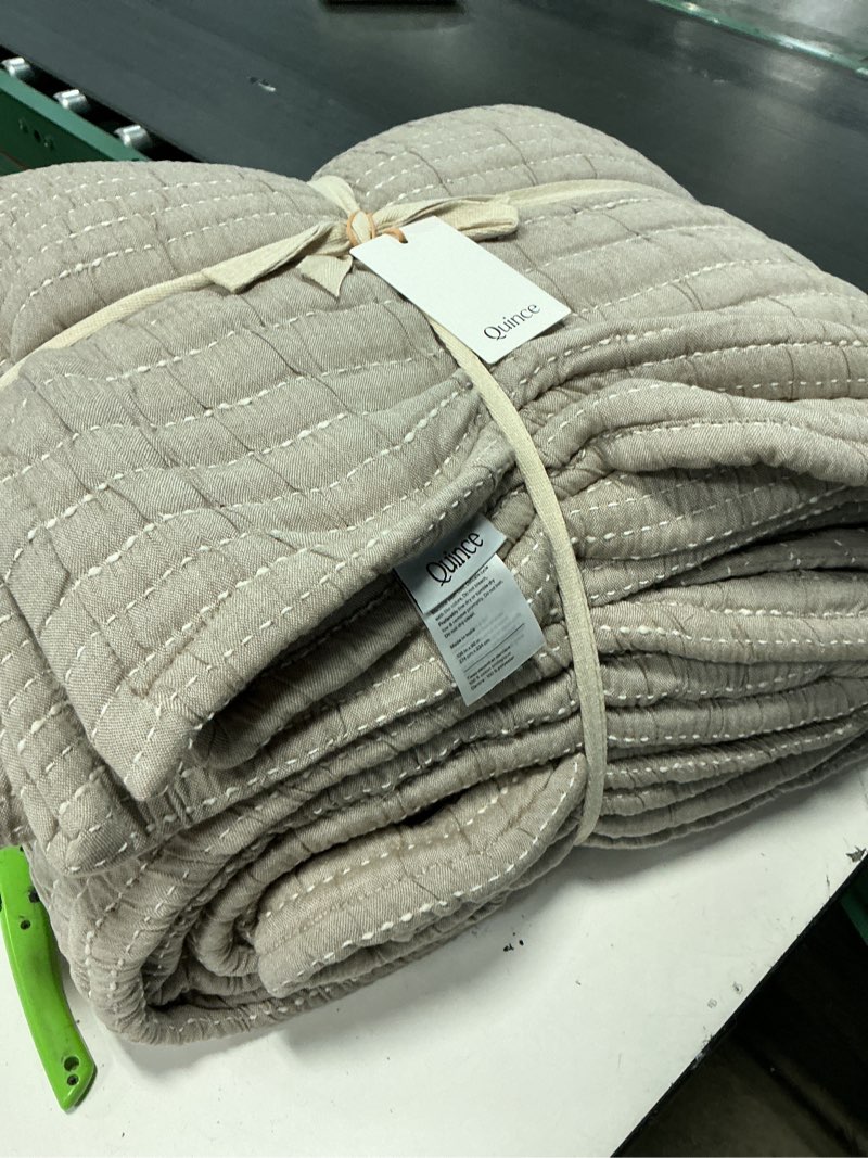 Condition photo showing Good Condition for organic cotton channel stitch coverlet size king(color taupe)
