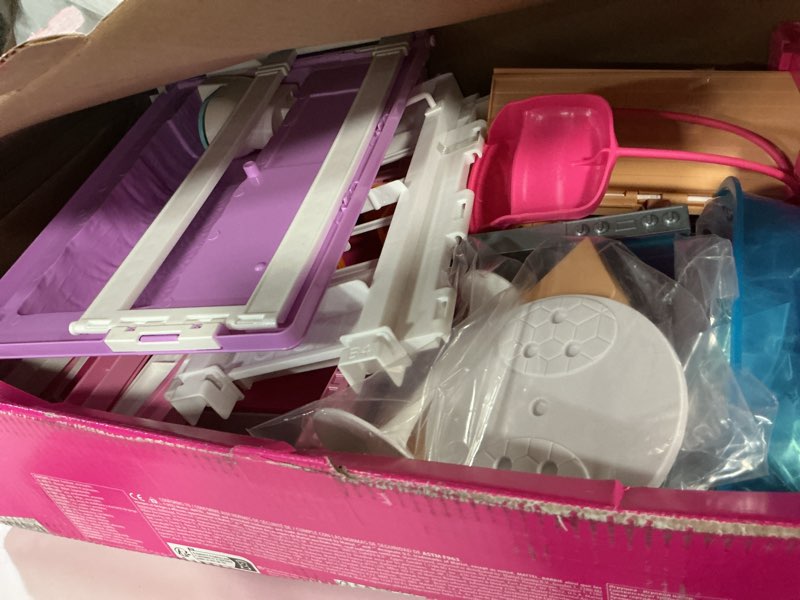 Condition photo showing Good Condition for Barbie 3-Story Townhouse Dollhouse with Elevator, Swing Chair, Furniture and Accessories, Fold for Portability and Travel (Amazon Exclusive)