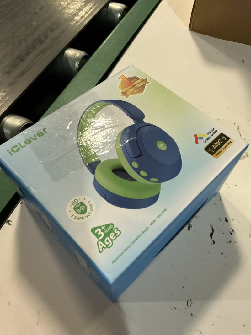 Condition photo showing New/Like New for iclever bth20 active noise cancelling headphones for kids, 60h play time,type c fast charging, safe volume 80dba, bluetooth5.4, award-winning kids headphones wireless for ipad tablet airplane, blue