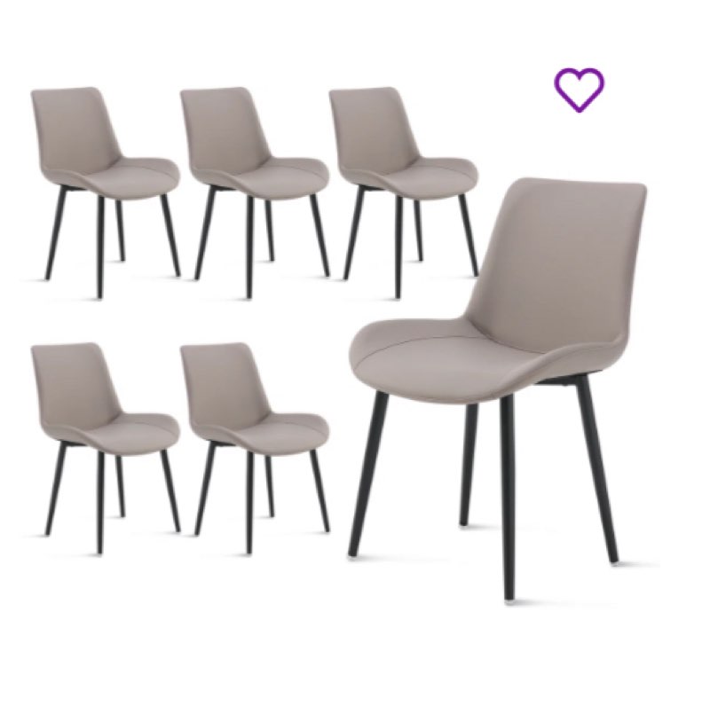 Upholstered Dining Chairs Mid Century Modern Leather Dining Room 6-piece
