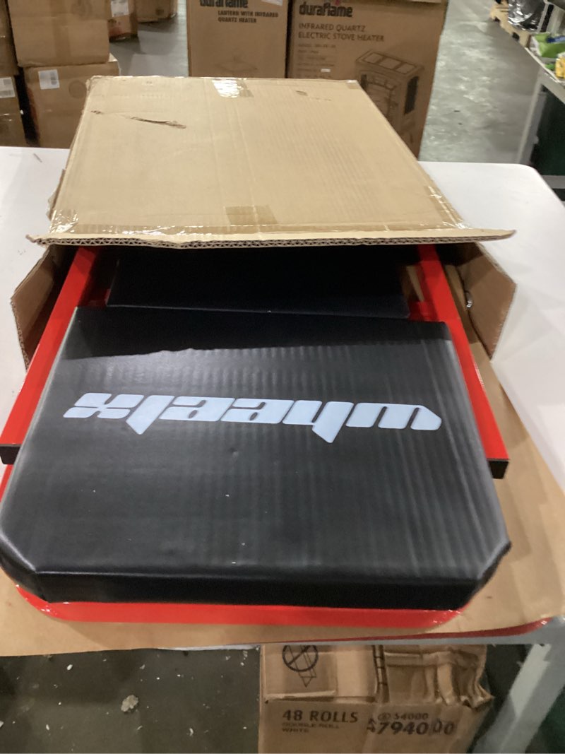 Condition photo showing New/Like New for Mechanic Creeper 40inches 3-in-1 Z Seat 480lbs Capacity, Foldable Garage Chair Adjustable Rolling Folding with 6pcs Wheels Roller, Lay Down Sit Lean Back, Under Car Shop Auto Repair Man Gift Red