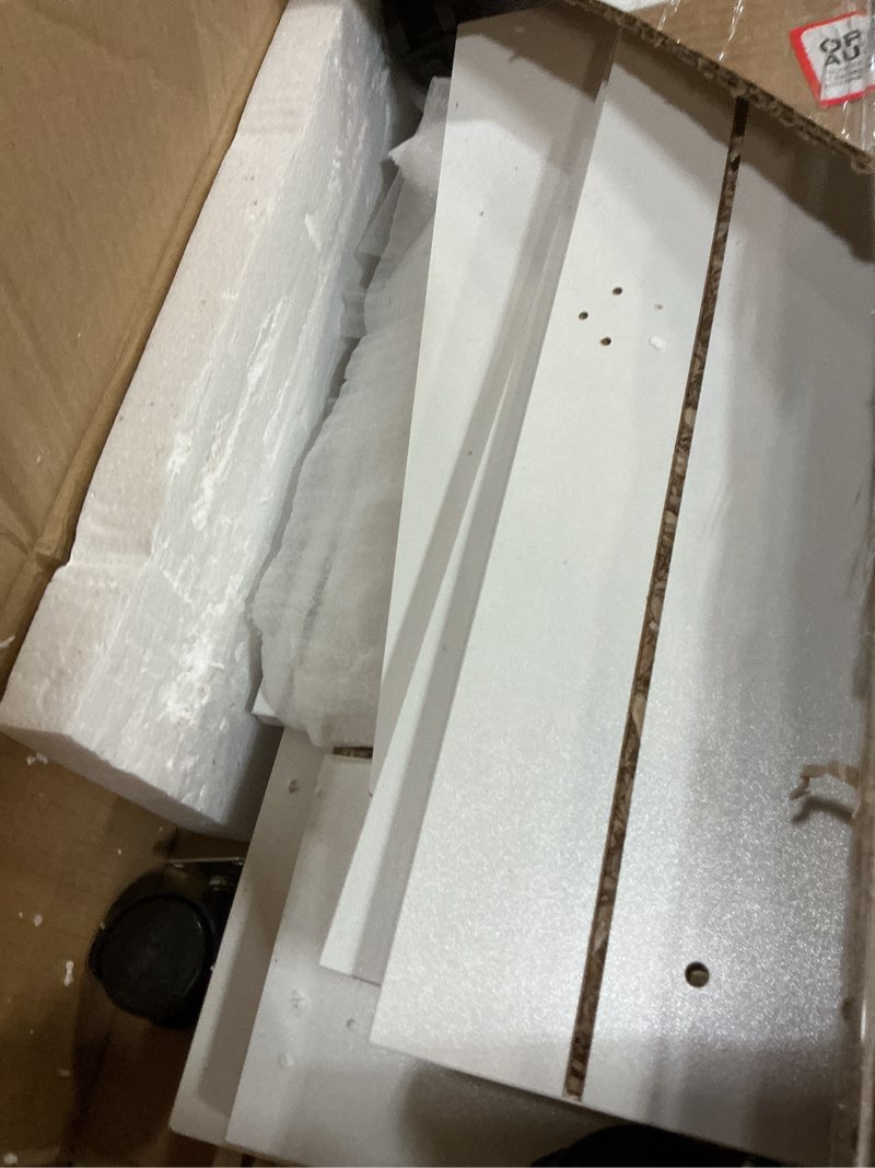 Condition photo showing As Is for 2 drawer filing cabinet, wood rolling filing cabinets with printer stand, under desk storage lockable wheels, home office organizer for a4 letter legal size documents,white white 15.7"d x 16.5"w x 27.6"h (2 drawers)