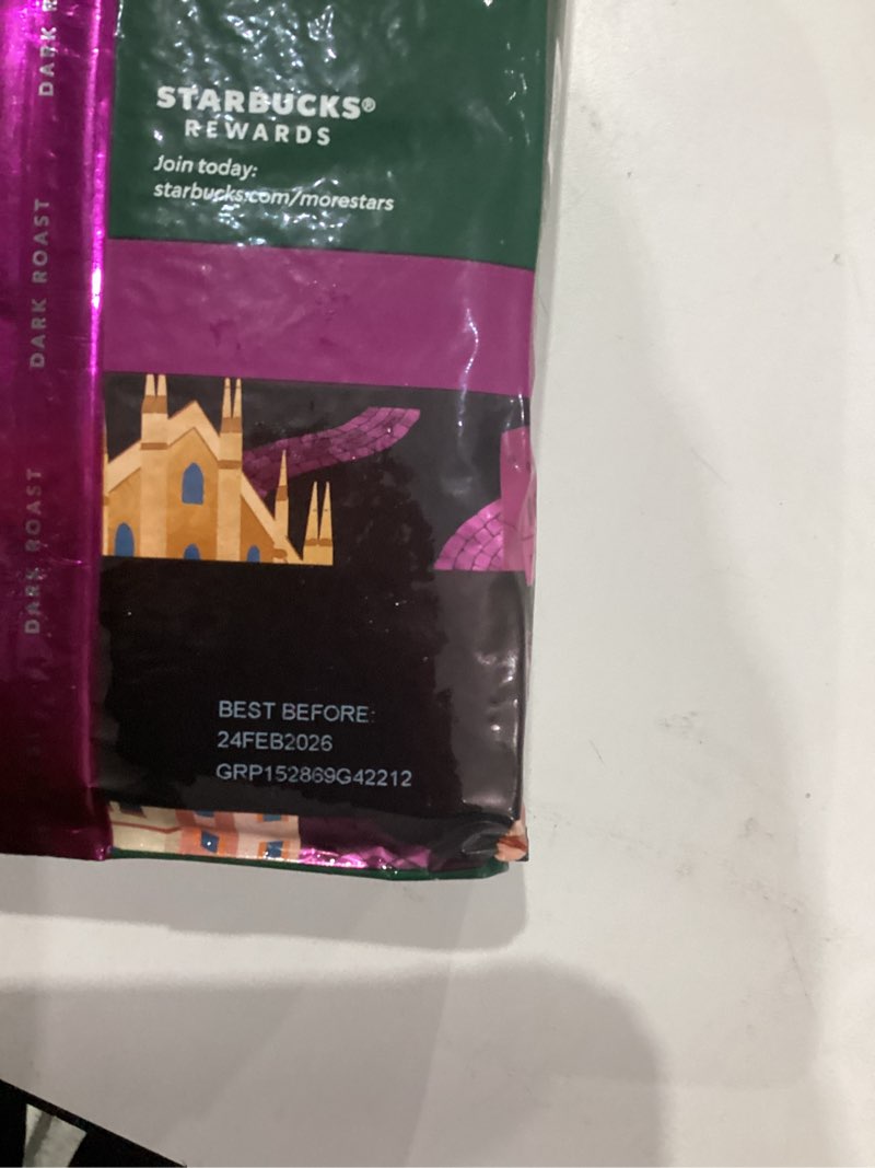 Condition photo showing New/Like New for (Best by feb 24 2026)Starbucks Ground Coffee, Dark Roast Coffee, Italian Roast, 100% Arabica, 1 bag (18 oz) Italian 18 Ounce (Pack of 1)
