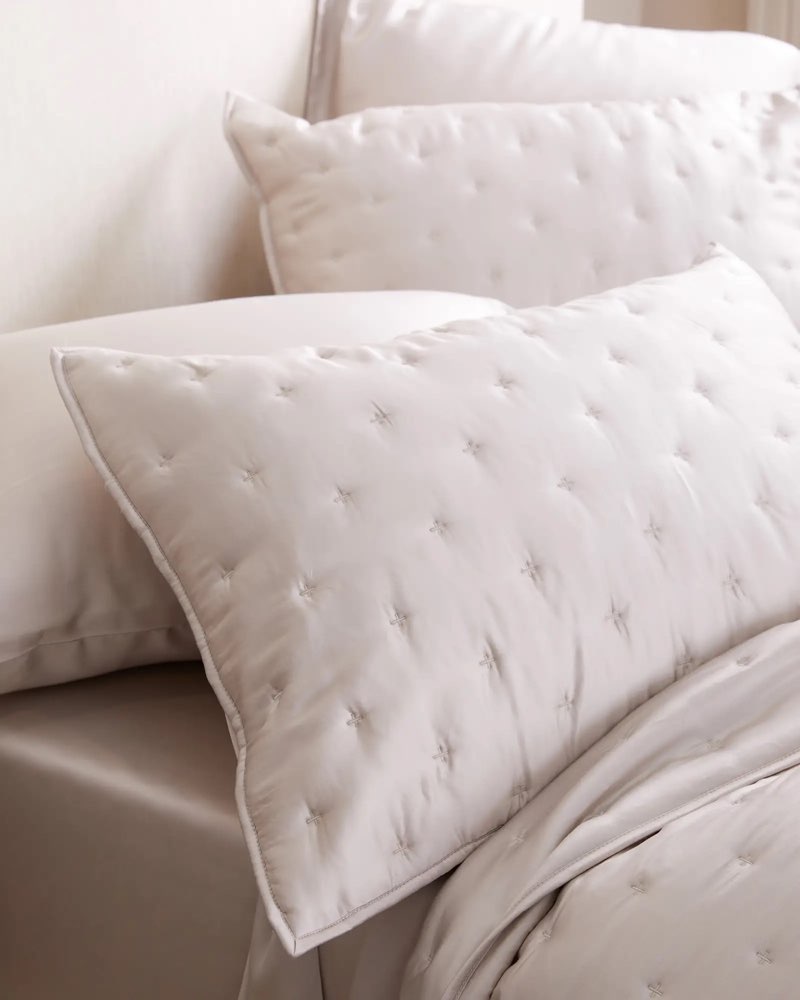bamboo dream quilted sham set sand size: standard pillow case quinse
