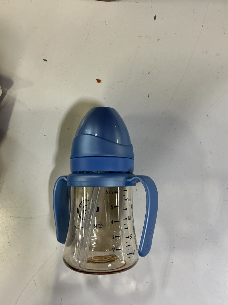 Condition photo showing Good Condition for grosmimi spill proof no spill magic sippy cup with straw with handle for baby and toddlers, customizable, ppsu, bpa free 6 oz (sky blue)