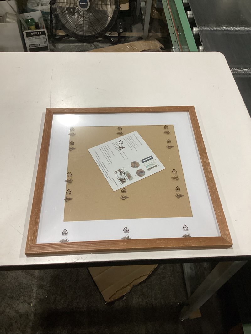 Condition photo showing New/Like New for 12x12 picture frame, solid oak wood 12"x12" photo frame for wall, 12 x 12 frame matted to 8 x 8, square 12x12 frame, tempered real glass, 12 x 12 collage gallery frames - natural oak color, 1 pack oak 12x12 - 1p